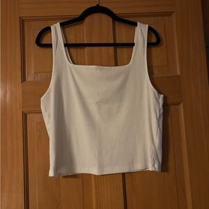 Old Navy White Cropped Ribbed Tank Top